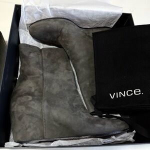 Vince Michela Suede Wedge Ankle Bootie